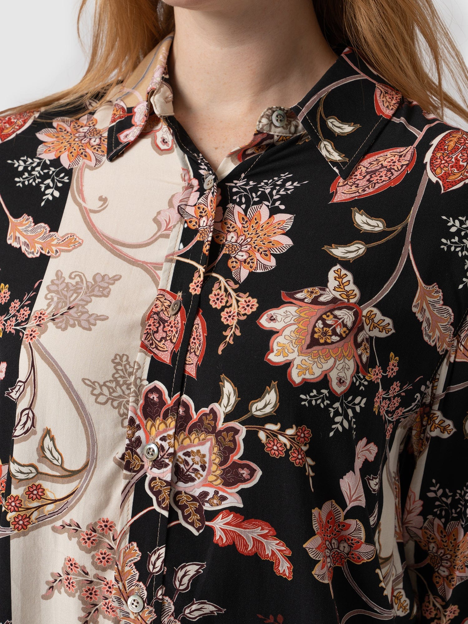 Boyfriend Shirt Paisley Stripe - Women's Shirts | Saint + Sofia® USA